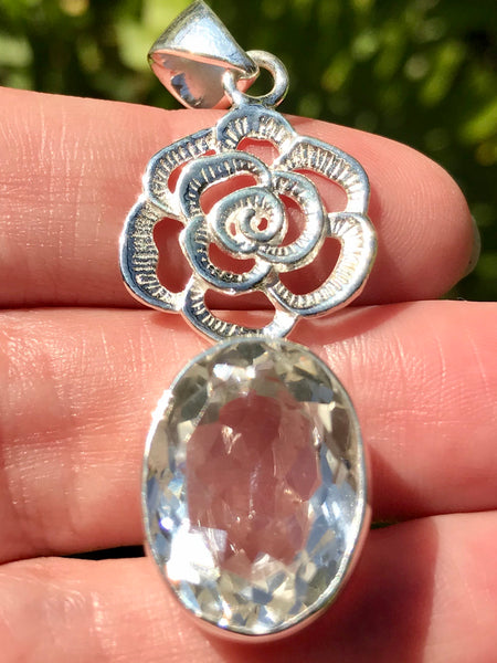 Clear Quartz Flower Pendant - Morganna’s Treasures 