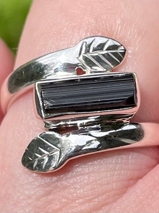 Rough Black Tourmaline Ring Size 7.5 - Morganna’s Treasures 
