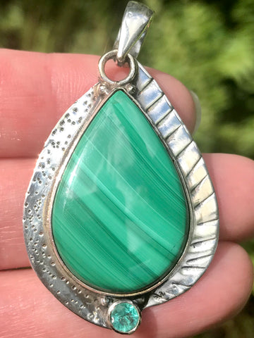 Malachite and Apatite Pendant - Morganna’s Treasures 