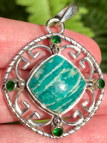 Amazonite and Tsavorite Pendant - Morganna’s Treasures 