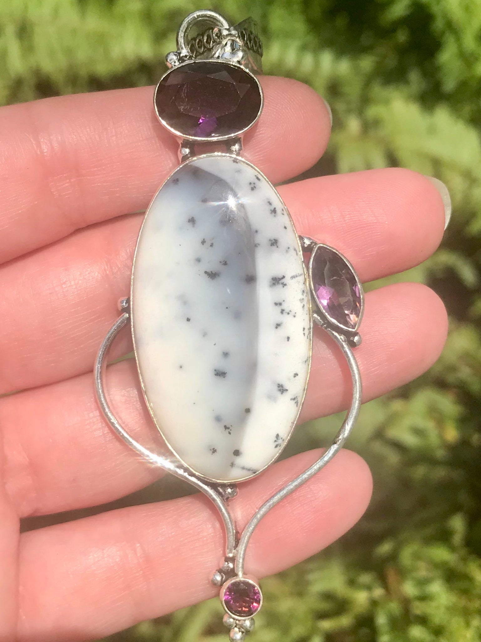 Merlinite and Amethyst Pendant - Morganna’s Treasures 