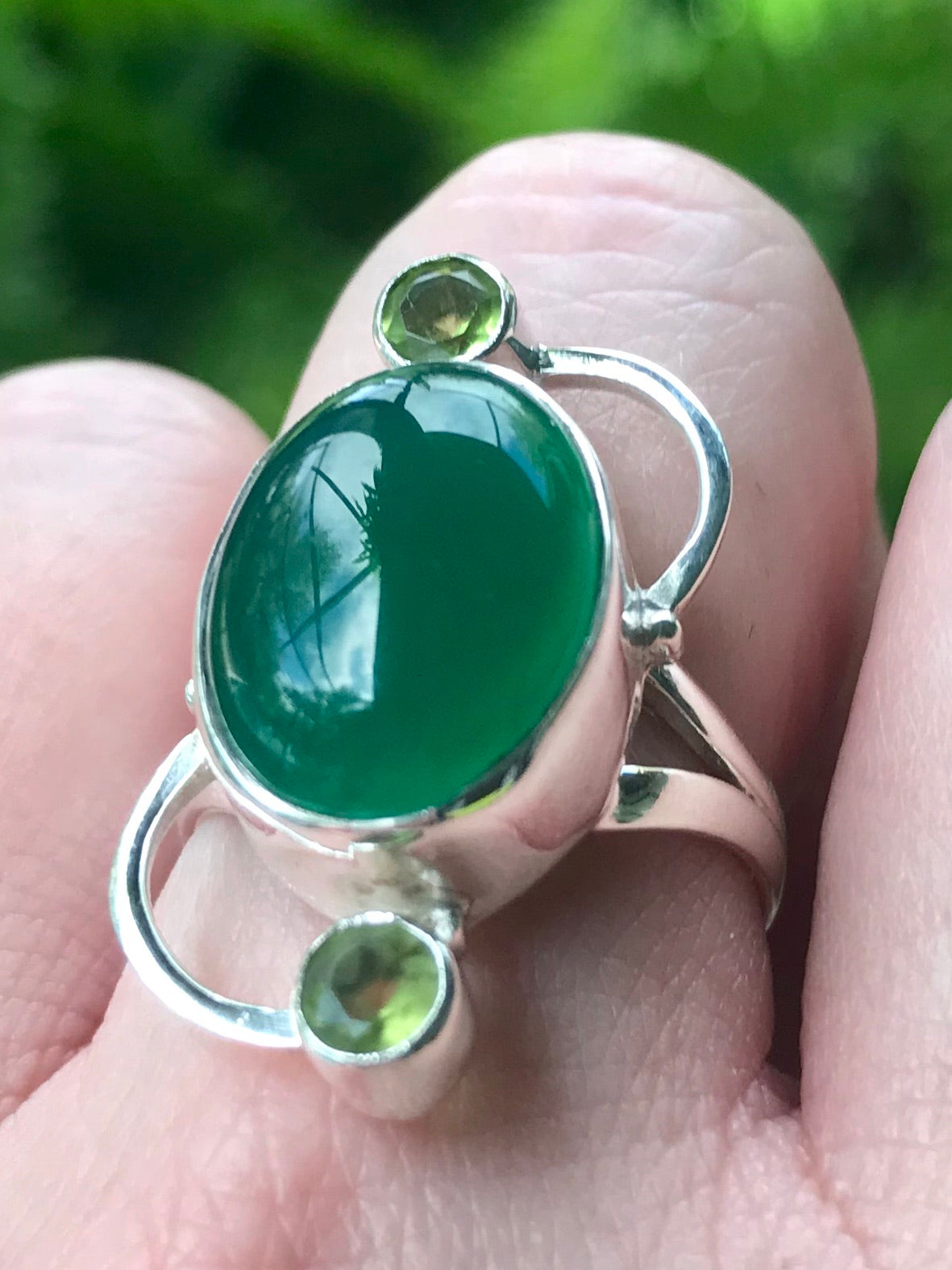 Green Onyx and Peridot Ring Size 8.25 - Morganna’s Treasures 