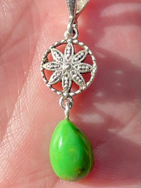 Green Mohave Turquoise Pendant - Morganna’s Treasures 