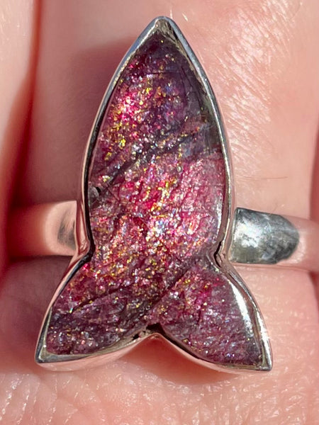 Red Flash Labradorite Arrowhead Ring Size 9 - Morganna’s Treasures 