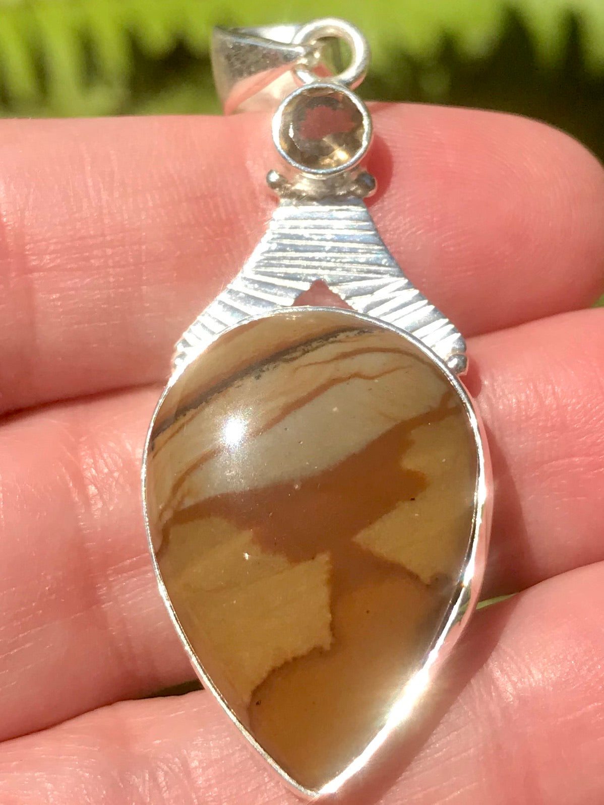 Picture Jasper and Smoky Quartz Pendant - Morganna’s Treasures 