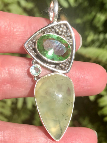 Prehnite and Peridot Pendant - Morganna’s Treasures 