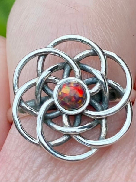 Celtic Fire Opal Ring Size 7.5 - Morganna’s Treasures 