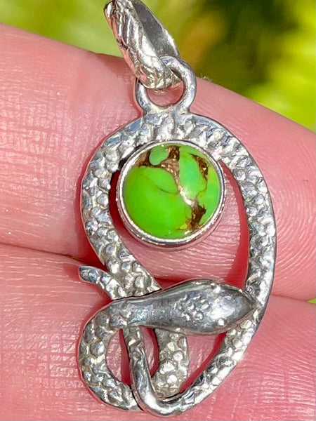 Green Copper Turquoise Snake Pendant - Morganna’s Treasures 