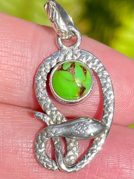 Green Copper Turquoise Snake Pendant - Morganna’s Treasures 