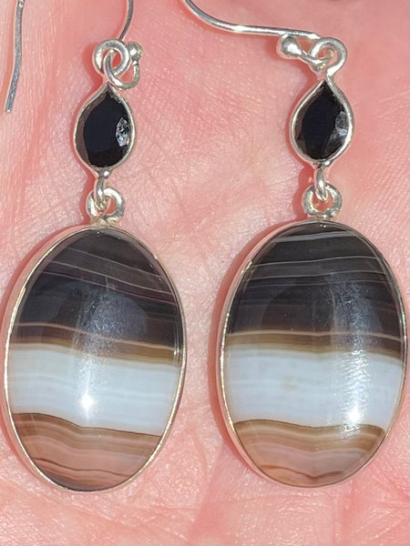 Botswana Agate and Black Onyx Earrings - Morganna’s Treasures 