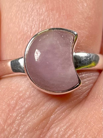 Kunzite Crescent Moon Ring Size 8 - Morganna’s Treasures 