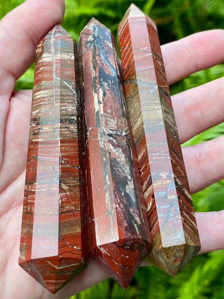 Double Terminated Red Jasper Crystal Healing Wand - Morganna’s Treasures 