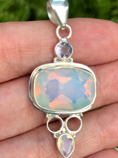 Opalite and Amethyst Pendant - Morganna’s Treasures 