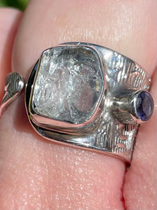 Rough Aquamarine and Iolite Ring Size 8 Adjustable - Morganna’s Treasures 