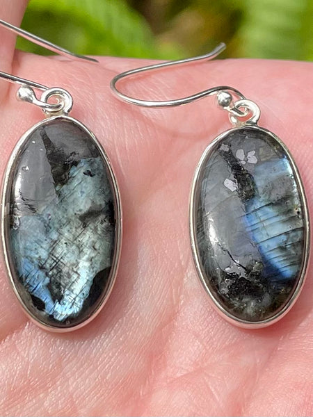 Larvikite (Black Moonstone) Earrings - Morganna’s Treasures 