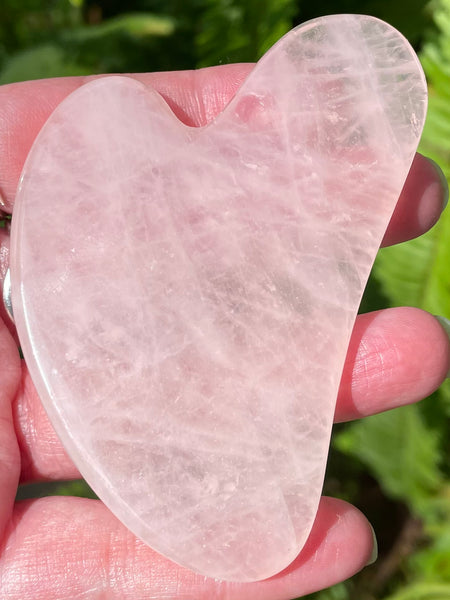 Rose Quartz Gua Sha Massage Heart - Morganna’s Treasures 