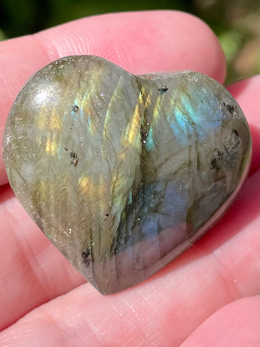 Labradorite Heart Palm Stones - Morganna’s Treasures 