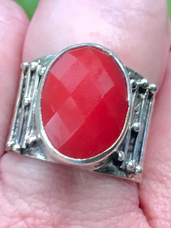 Carnelian Cocktail Ring Size 8 - Morganna’s Treasures 