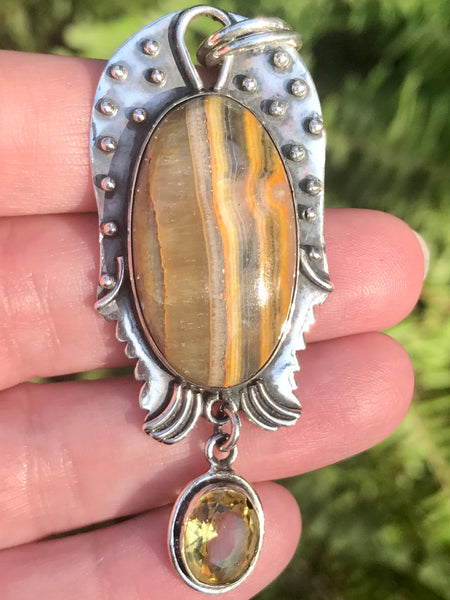 Bumblebee Jasper and Citrine Pendant - Morganna’s Treasures 