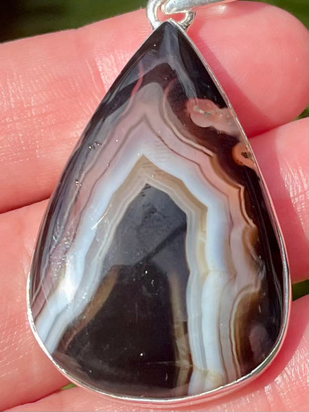 Black Banded Agate Pendant - Morganna’s Treasures 