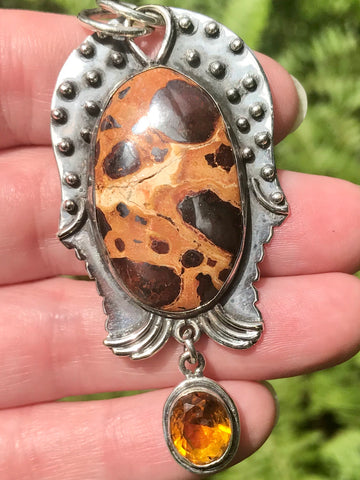 Bauxite and Citrine Pendant - Morganna’s Treasures 