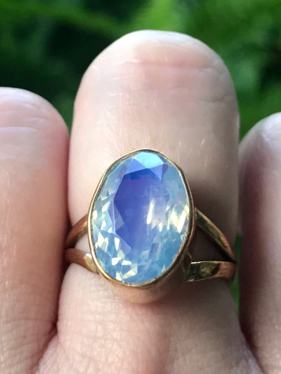 Rose Gold Bronze Opalite Ring Size 7.25 - Morganna’s Treasures 