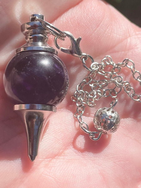 Purple Amethyst Ball Pendulum - Morganna’s Treasures 