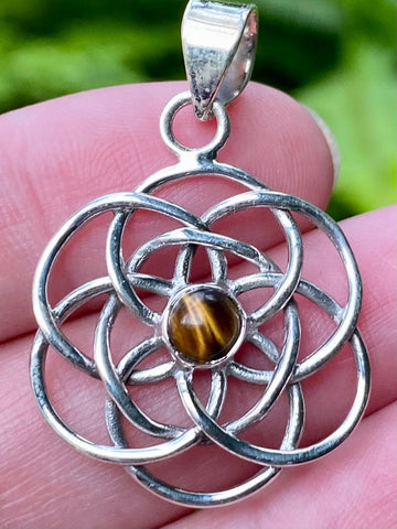 Tigers Eye Mandala Pendant - Morganna’s Treasures 