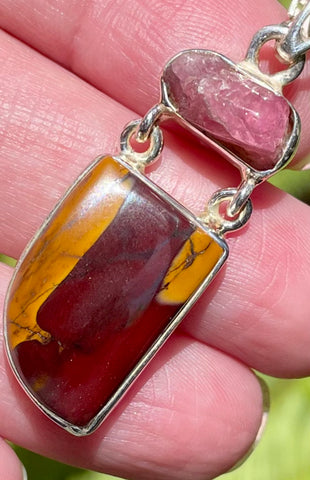 Mookaite and Pink Tourmaline Pendant - Morganna’s Treasures 