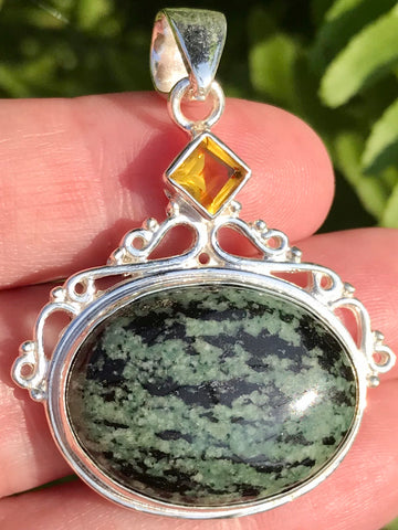 Kambaba Jasper and Citrine Pendant - Morganna’s Treasures 